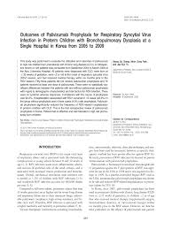 Pdf Outcomes Of Palivizumab Prophylaxis For Respiratory