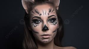 on halloween cat makeup background