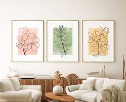 Botanical Line Art Print Set Of 3