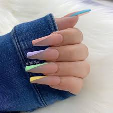Long yellow acrylic manicure (coffin shape) with sunflowers on clear nails. 65 Best Coffin Nails Short Long Coffin Shaped Nail Designs For 2021