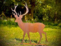 Buy Small Exterior Rustic Metal Stag