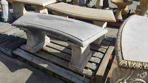Plain Curved Concrete Bench Seat Pots