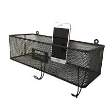 Buy modern black metal wall mounted key and mail sorter storage rack w/chicken wire mesh basket: Wall Mounted Entryway Black Metal Key Mail Sorter Storage Rack Wire Mesh Basket Ebay