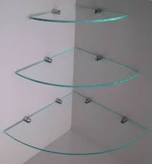 Glass Acrylic Corner Shelf With Chrome