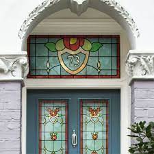 stained glass house numbers door