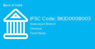 bank of india sowcarpet branch ifsc