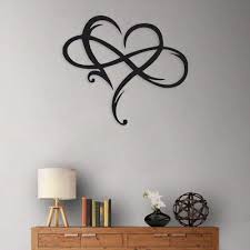 Metal Infinity Heart Art Love Wall Sign