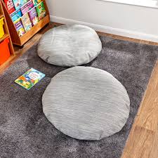 flat weave large floor cushion grey