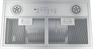 Ge Uvc7300slss 21 Inch Custom Hood Insert With 390 Cfm Venting System Dual Led Dimmable Lighting Push Button Controls Convertible Venting Options Remote Control And Dishwasher Safe Filter