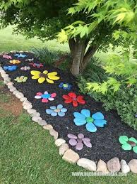 Painted Rocks Flower Garden Painted