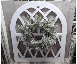 Cathedral Window Frame With Wreath