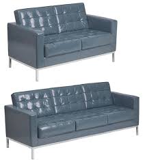 blue leather sofa loveseat chair