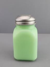 Oregano Spice Jar Green Milk Glass