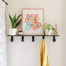 Bend Wall Shelf With Hooks Modern