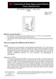 Air Purifier Filtrete Ultra Slim Manualzz Com