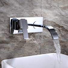 waterfall bathroom sink faucet wall