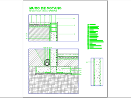 Basement Wall With Drainage In Autocad