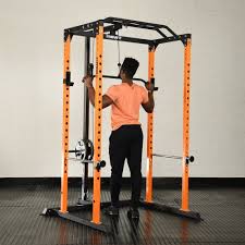 power rack with cable pulley system