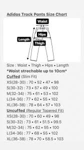 Adidas Track Pants Size Chart Album On Imgur