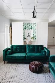 Emerald Green Sofa Mid Century Modern