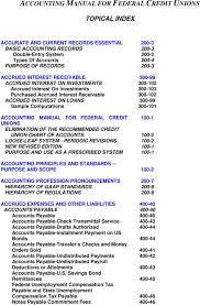 Unions Topical Index Accounting Manual For Federal Credit Pdf