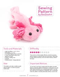 I kept coming back for another look at their cute faces and i was finally compelled to knit one. Axolotl Stuffed Animal Sewing Pattern Plush Toy Pattern Pdf Tutorial Beezeeart