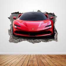 Ferrari Wall Decal Smashed 3d Graphic