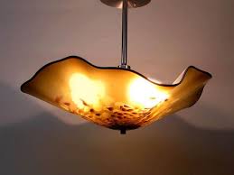 Blown Glass Platter Ceiling Light Artisan Crafted Lighting
