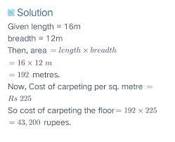 cost of carpeting a rectangular floor