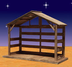 Wood Nativity Stable Outdoor 70in High