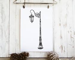 Vintage Street Lamp Drawing Art