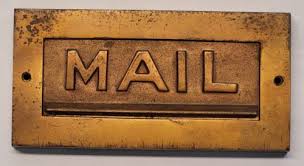 Antique Brass Mailbox Letter Slot Cover