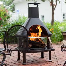 outdoor wood burning fireplace