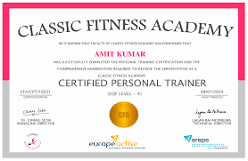 personal trainer course certified