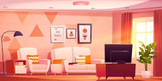 free vector cartoon living room interior