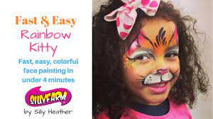 rainbow kitty face painting tutorial