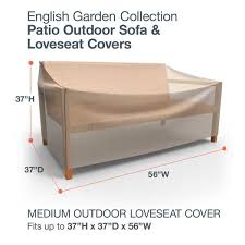 Budge English Garden Outdoor Patio Loveseat Cover Medium Tan Tweed