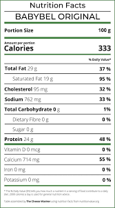 babybel official nutrition facts 2023