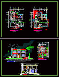 Two Y House In Autocad Cad Library
