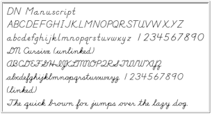 print and cursive handwriting fonts for