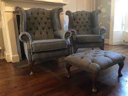 A Pair Of Chesterfield Queen Anne Wing