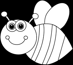 white cute cartoon bee clip art