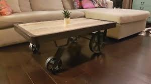Check out our industrial coffee table wheels selection for the very best in unique or custom, handmade pieces from our coffee & end tables shops. Industrial Style Coffee Table On Wheels Wood Metal Design Vintage Rustic Look 140 00 Picclick Uk