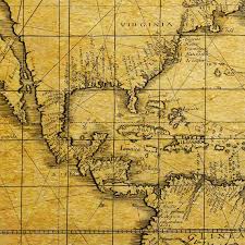 Pirate Map Of The World 1657 Old Nautical Chart Up By