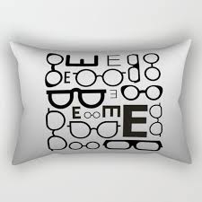 Eye Chart Eyeglasses Gray Glasses Rectangular Pillow By Islandtradingcompany