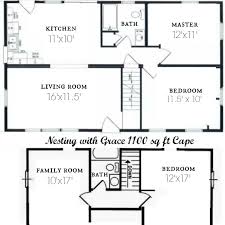 1100 sq ft cape floor plan
