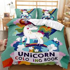 Girls Sparkle Lilac Unicorn Bedding For