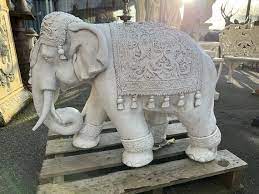 Stone Elephant Statue White Elephant