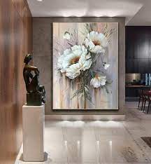 Flower Painting Abstract White Flowers