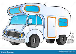 Cartoon camping van stock vector. Illustration of journey - 24893167